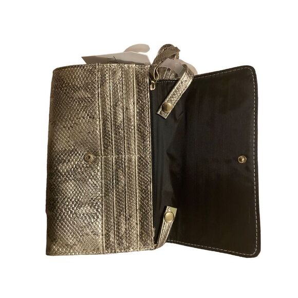 Time and Tru Crossbody Purse Clutch Snake Skin Python Snakeskin Animal Print Met - Picture 3 of 5